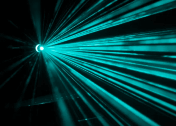 Synchronised laser beams Synchronised laser beams
